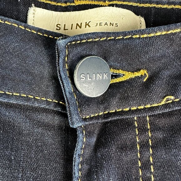 Slink Jeans Womens 4  Curvy Cotton Stretch Pockets Tapered Leg  Dark Wash - Picture 3 of 10